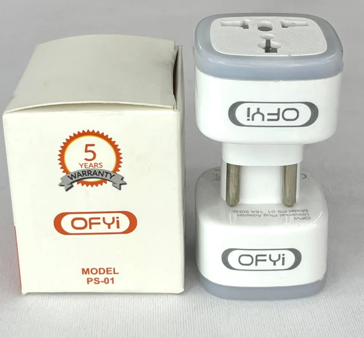 تبدیل 3 به 2 برق OFYI مدل PS-01 | مبدل سه شاخه به دو شاخه استاندارد